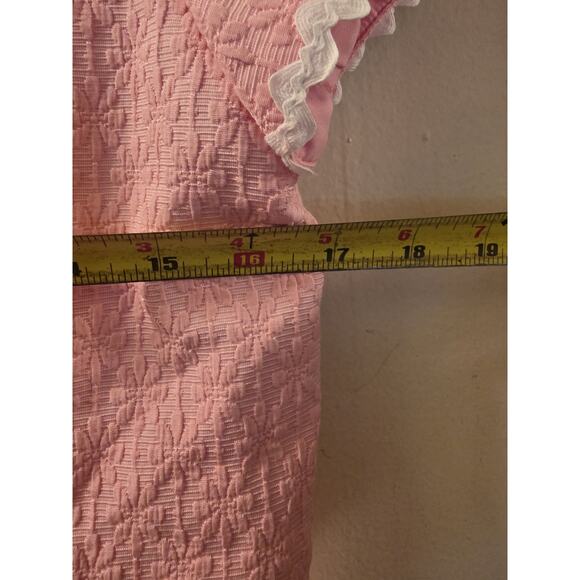 J. Crew Pink Sheath Dress Textured Floral Dress White Rickrack Trim Lined 12 - Picture 6 of 10